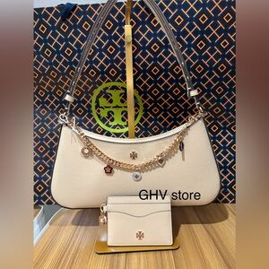 Tory Burch Emerson charms Shoulder Bag+ card case bundle